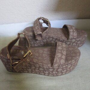 Guess Wedge Platform Sz 8 Ankle Strap Never worn